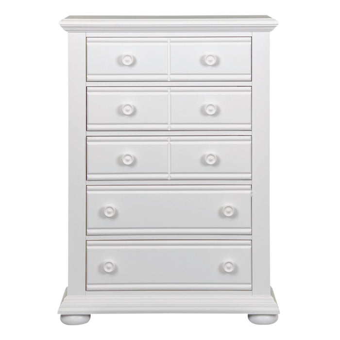 Summer House 5 Drawer Chest in White - Plourde Furniture Co (Caribou, ME)