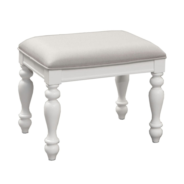 Summer House I Vanity Stool in Oyster White - Plourde Furniture Co (Caribou, ME)