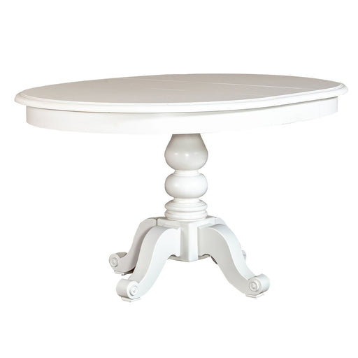 Summer House Round Pedestal Table in Oyster White 607-4254 - Plourde Furniture Co (Caribou, ME)