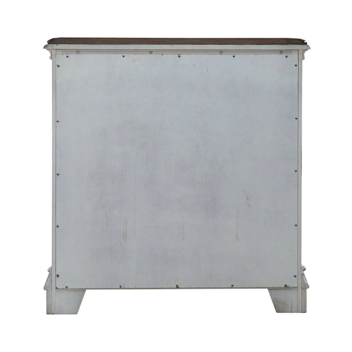 Magnolia Manor Accent Cabinet in Antique White & Weathered Bark EST SHIP TIME APPX 4 WEEKS image