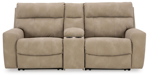 Next-Gen DuraPella Power Reclining Sectional Loveseat with Console - Plourde Furniture Co (Caribou, ME)