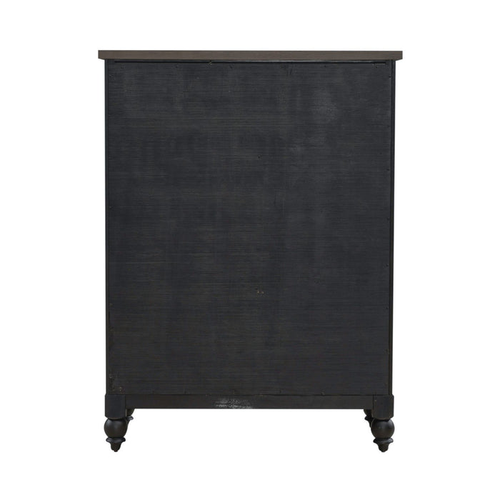 Americana Farmhouse 5 Drawer Chest in Black - Plourde Furniture Co (Caribou, ME)
