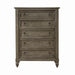 Americana Farmhouse 5 Drawer Chest in Dusty Taupe and Black - Plourde Furniture Co (Caribou, ME)