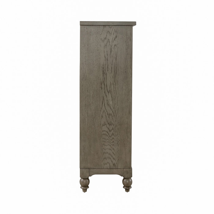 Americana Farmhouse 5 Drawer Chest in Dusty Taupe and Black - Plourde Furniture Co (Caribou, ME)