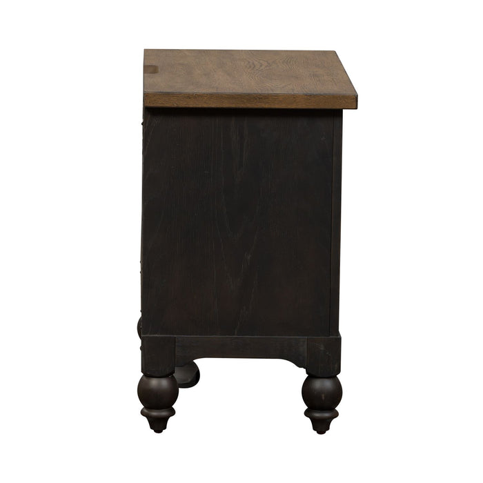 Americana Farmhouse 2 Drawer Nightstand in Black - Plourde Furniture Co (Caribou, ME)