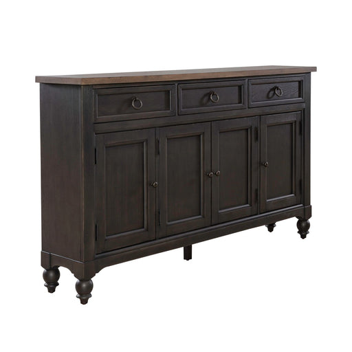 Americana Farmhouse Hall Buffet in Dusty Taupe & Black - Plourde Furniture Co (Caribou, ME)
