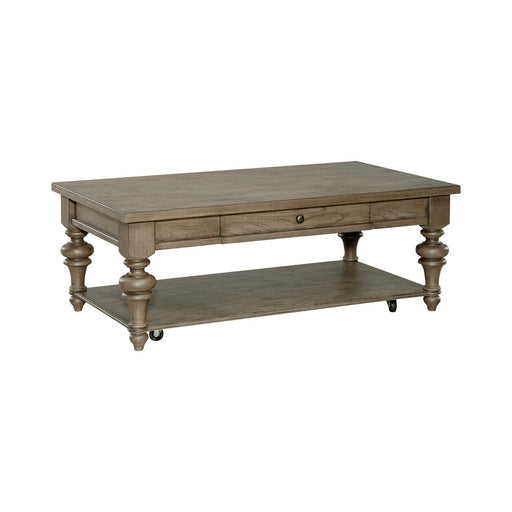 Americana Farmhouse Rectangular Cocktail Table in Dusty Taupe - Plourde Furniture Co (Caribou, ME)