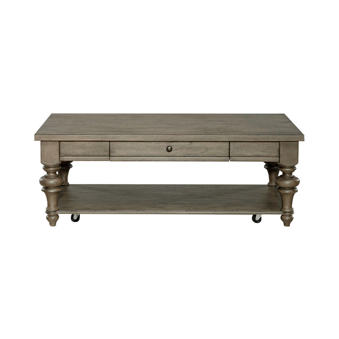 Americana Farmhouse Rectangular Cocktail Table in Dusty Taupe - Plourde Furniture Co (Caribou, ME)