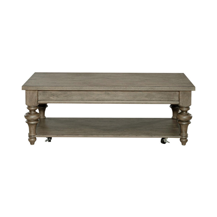 Americana Farmhouse Rectangular Cocktail Table in Dusty Taupe - Plourde Furniture Co (Caribou, ME)