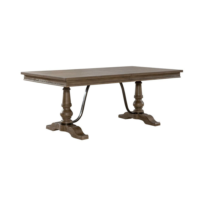 Liberty Furniture Americana Farmhouse Trestle Table in Dusty Taupe & Black image