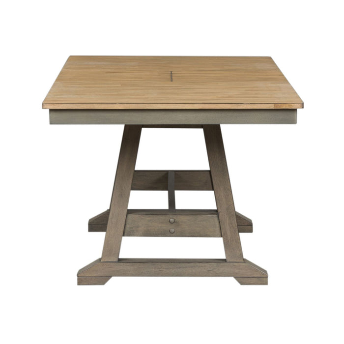 Lindsey Farm Trestle Dining Table in Gray and Sandstone - Plourde Furniture Co (Caribou, ME)