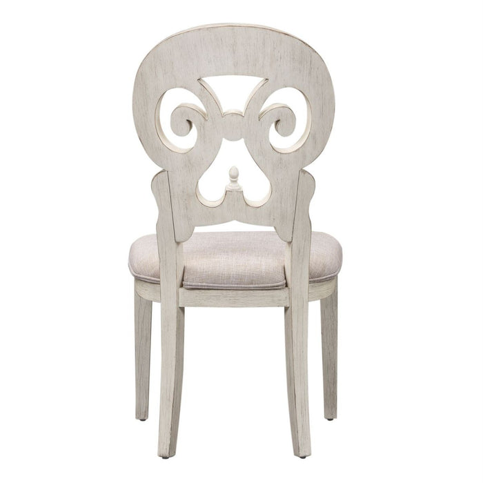 Liberty Furniture Farmhouse Reimagined Splat Back Side Chair (RTA) in Antique White (Set of 2)