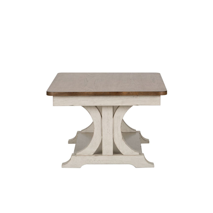 Farmhouse Reimagined Rectangular Cocktail Table in Antique White - Plourde Furniture Co (Caribou, ME)