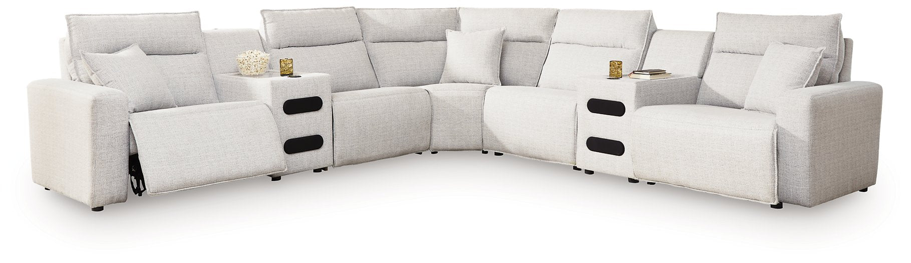 Modmax II Power Reclining Sectional with Audio Consoles - Plourde Furniture Co (Caribou, ME)