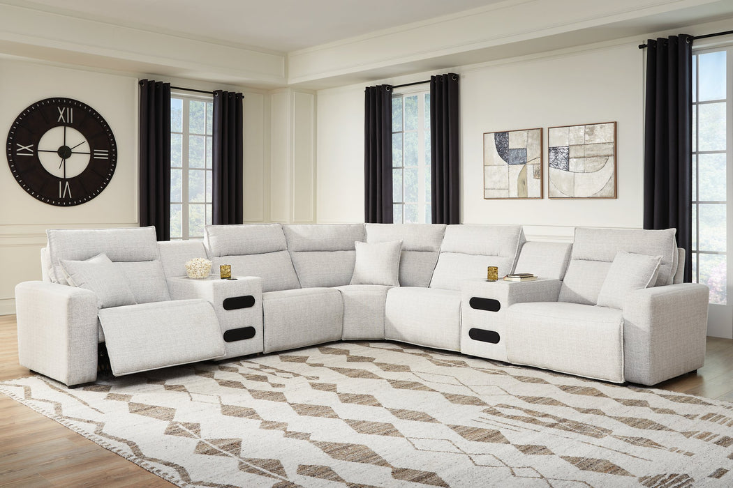 Modmax II Power Reclining Sectional with Audio Consoles - Plourde Furniture Co (Caribou, ME)