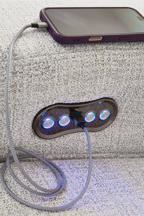 Modmax II Power Reclining Sectional with Audio Consoles - Plourde Furniture Co (Caribou, ME)