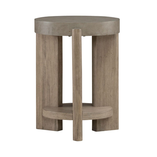 Affinity Chairside Table in Dusty Taupe with Concrete Top - Plourde Furniture Co (Caribou, ME)