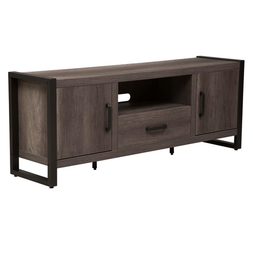Farmhouse Tanners Creek Entertainment TV Stand in Greystone - Plourde Furniture Co (Caribou, ME)