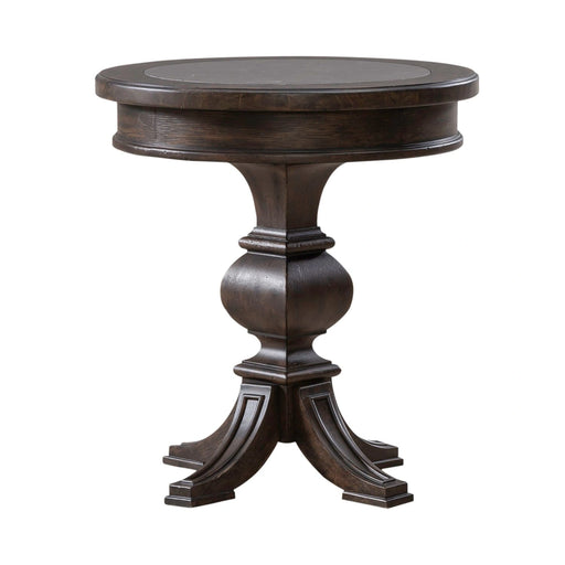 Paradise Valley Round Chairside Table in Saddle Brown image