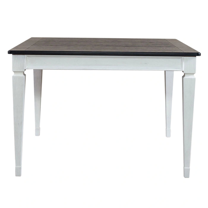 Allyson Park Pedestal Counter Height Leg Table in Wirebrushed White image