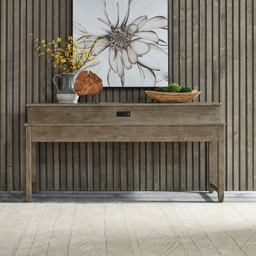Parkland Falls Console Bar Table in Weathered Taupe image