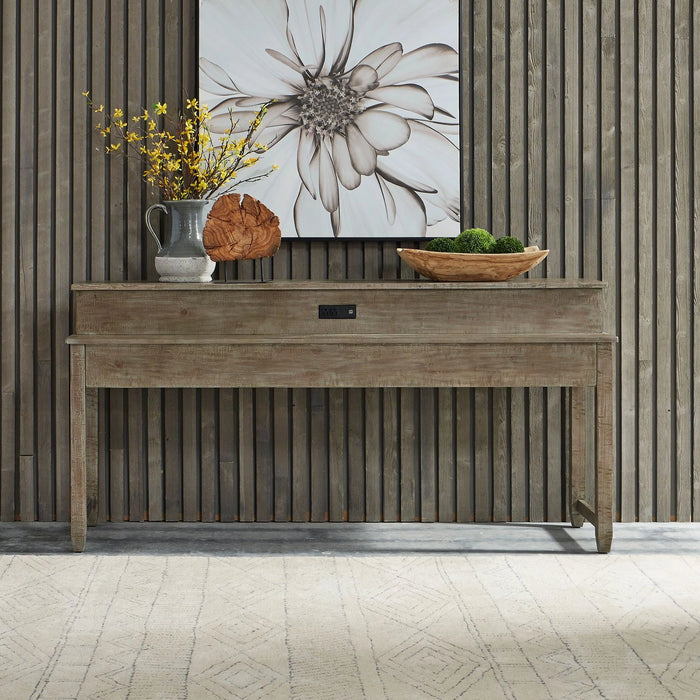 Parkland Falls Console Bar Table in Weathered Taupe image