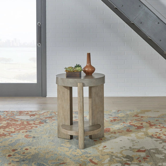 Affinity Chairside Table in Dusty Taupe with Concrete Top image