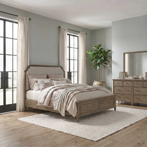 Hickory Grove Uph Bed, Dresser & Mirror image