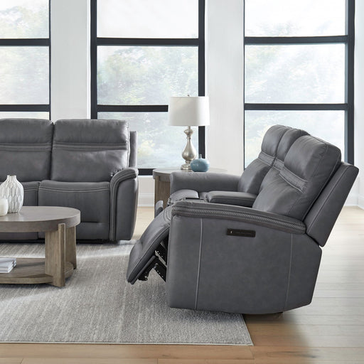 Cooper Loveseat w/Console P3 & ZG in Blue Gray - Plourde Furniture Co (Caribou, ME)
