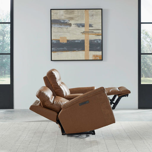 Cooper Loveseat w/Console P3 & ZG in Camel - Plourde Furniture Co (Caribou, ME)