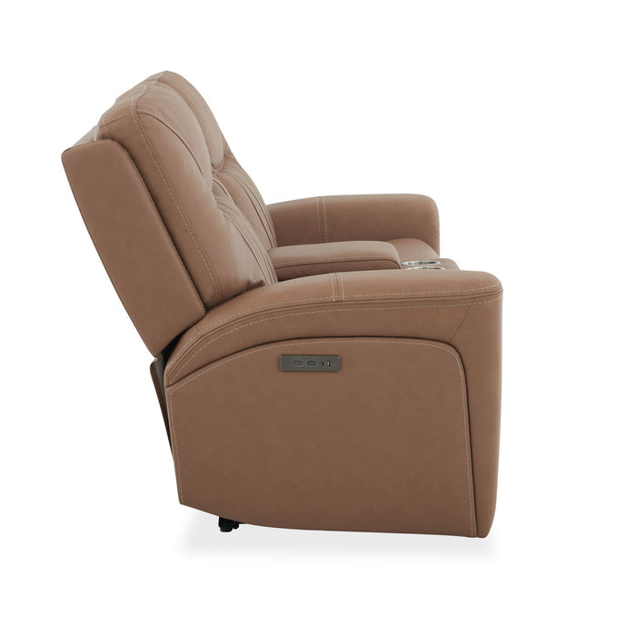 Bennett Loveseat with Console P2 & ZG in Butternut - Plourde Furniture Co (Caribou, ME)