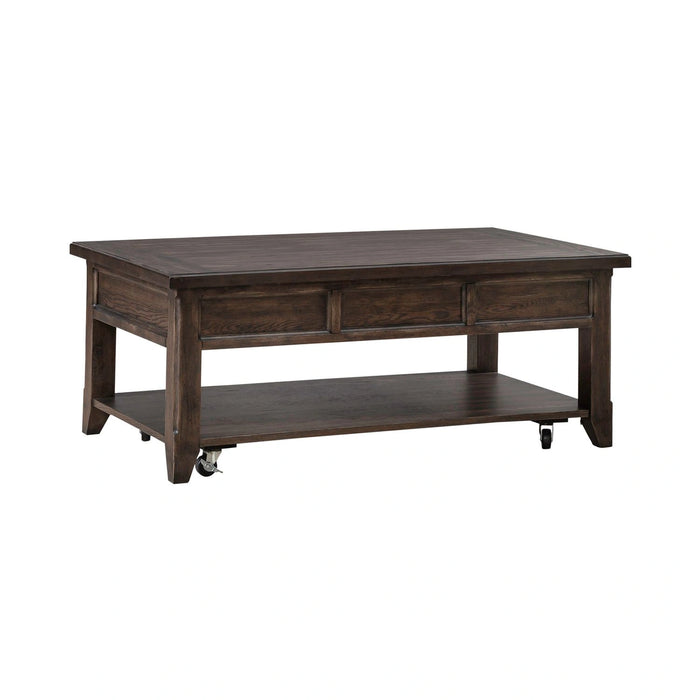 Paradise Valley Lift Top Cocktail Table in Saddle Brown image