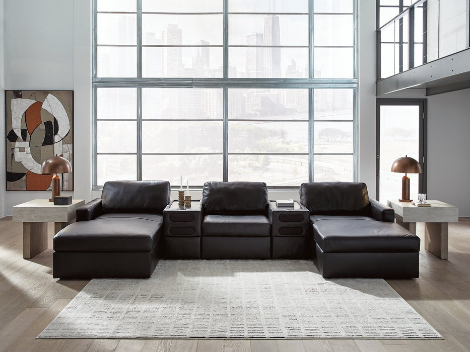 Modmax II Double Chaise Sectional with Audio Consoles - Plourde Furniture Co (Caribou, ME)