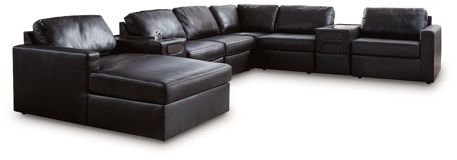 Modmax II Sectional with Chaise and Audio Consoles - Plourde Furniture Co (Caribou, ME)