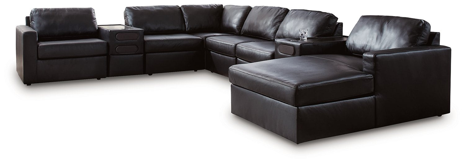 Modmax II Sectional with Chaise and Audio Consoles - Plourde Furniture Co (Caribou, ME)