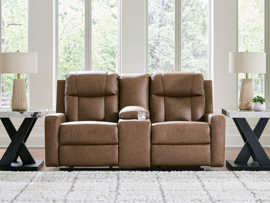 Mackmenville Reclining Loveseat with Console - Plourde Furniture Co (Caribou, ME)