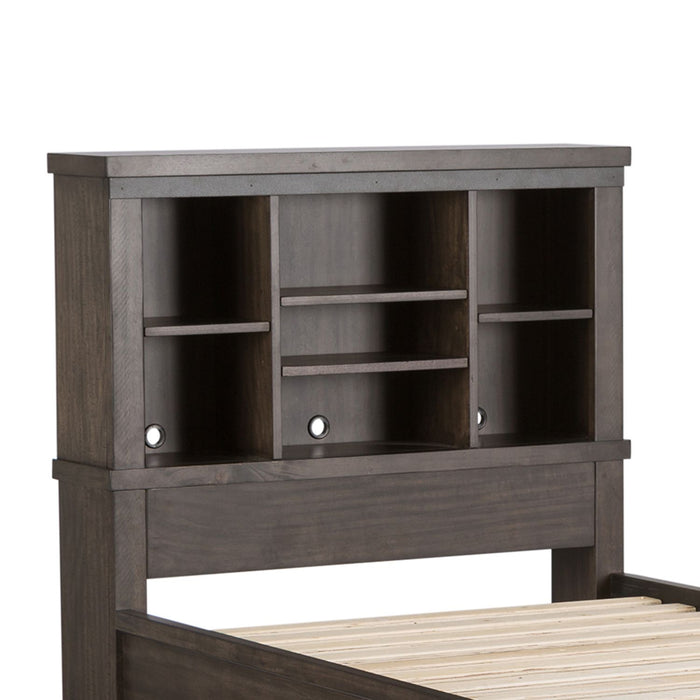 Thornwood Hills Twin Bookcase Bed in Rock Beaten Gray - Plourde Furniture Co (Caribou, ME)