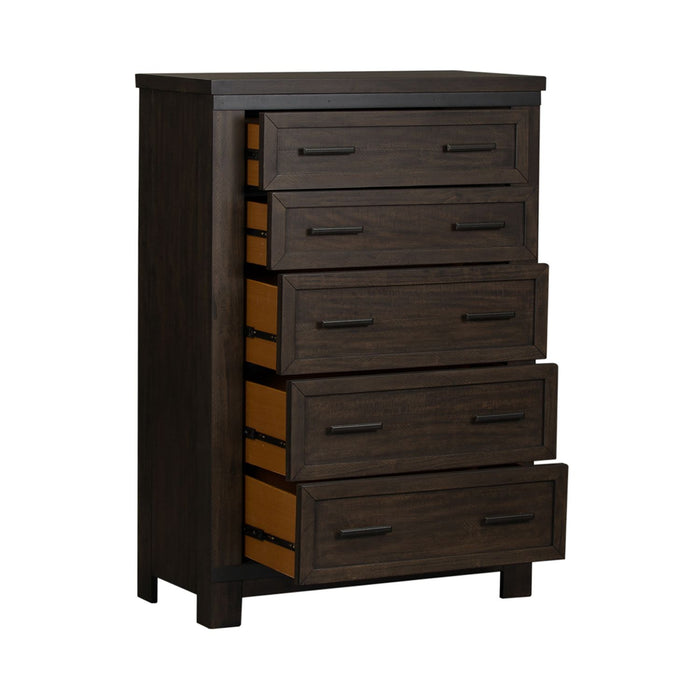 Thornwood Hills 5-Drawer Chest in Rock Beaten Gray - Plourde Furniture Co (Caribou, ME)