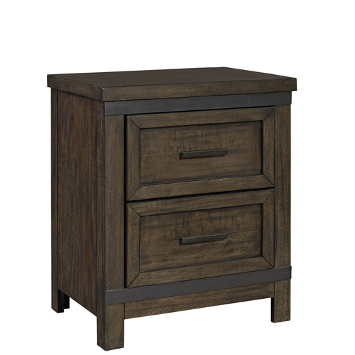 Thornwood Hills 2 Drawer Nightstand in Rock Beaten Gray - Plourde Furniture Co (Caribou, ME)