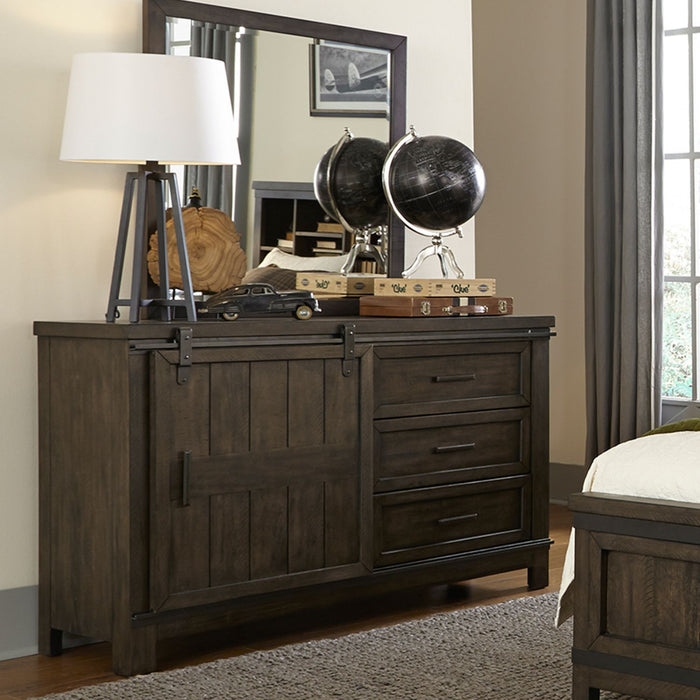 Thornwood Hills Full Bookcase Bed, Dresser & Mirror - Plourde Furniture Co (Caribou, ME)