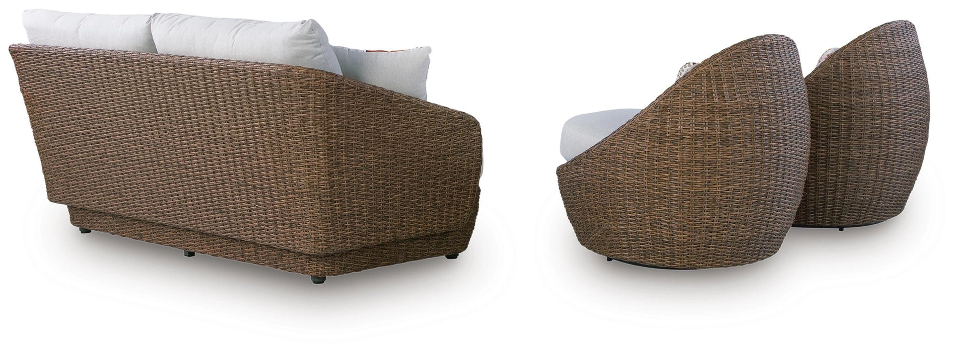 Double Point Outdoor Loveseat/2 Swivel Chairs (Set of 3)