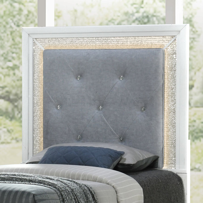 Reflections Twin Uph Panel HB w/ Lights - Plourde Furniture Co (Caribou, ME)