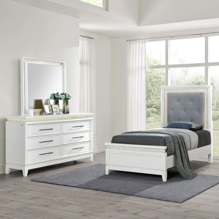 Reflections Full Uph Bed, Dresser & Mirror - Plourde Furniture Co (Caribou, ME)