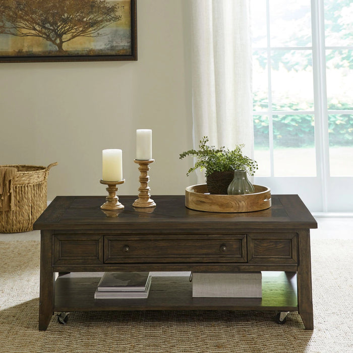 Paradise Valley Rectangular Cocktail Table in Saddle Brown image
