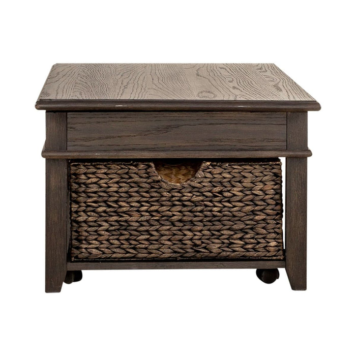 Liberty Furniture Mill Creek Lift Top Cocktail Table in Peppercorn