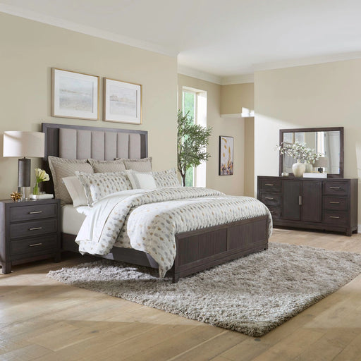 Modern Edge King California Uph Bed, Dresser & Mirror, Night Stand image