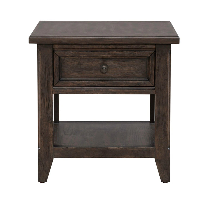 Paradise Valley Rectangular End Table in Saddle Brown image