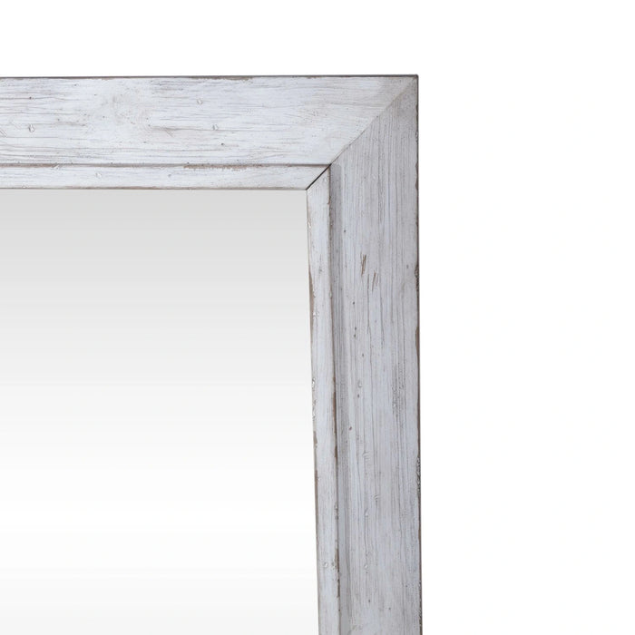 River Place Mirror in Riverstone White and Tobacco image