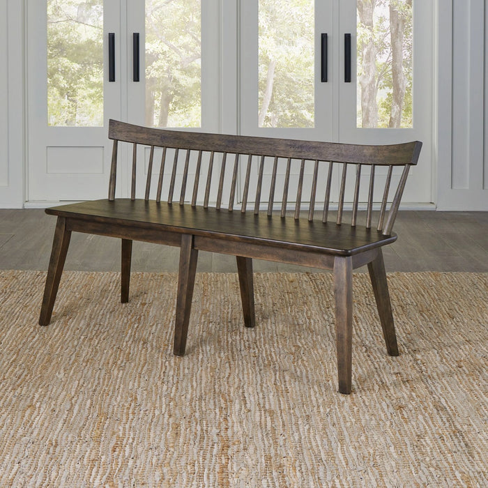Midland Falls Spindle Back Bench in Rustic Brown image