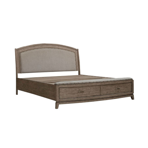 Liberty Furniture Avalon King Upholstered Storage Bed in Burnished Beige image